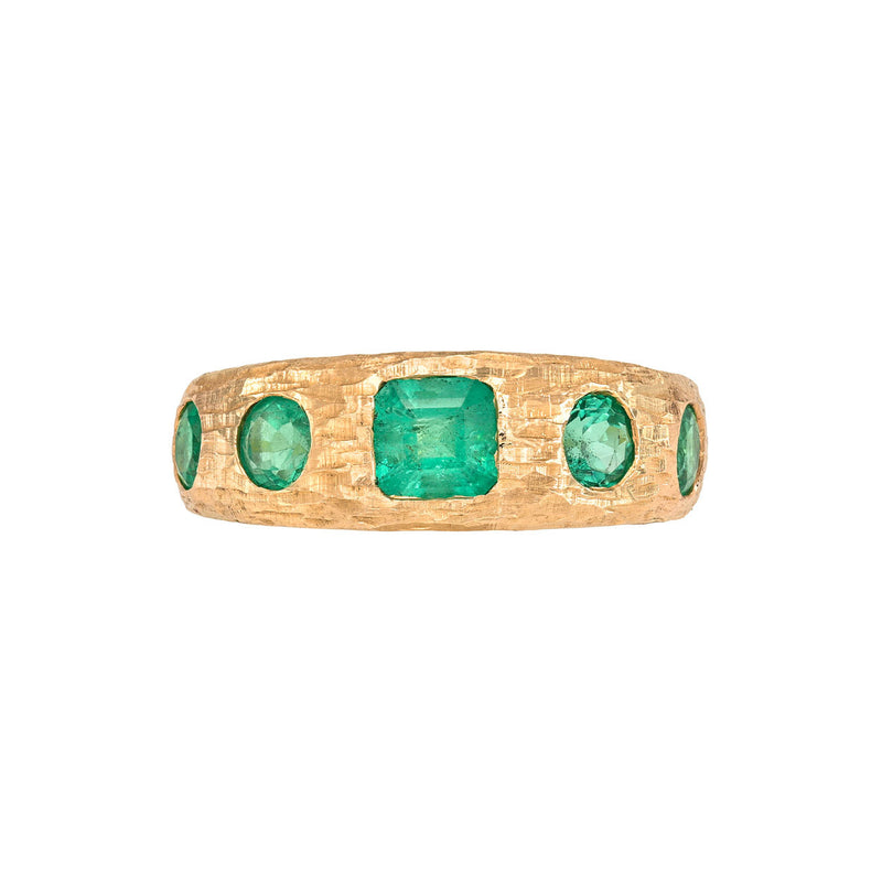 Queen Emerald Band Rose Gold 3 by Logan Hollowell Jewelry