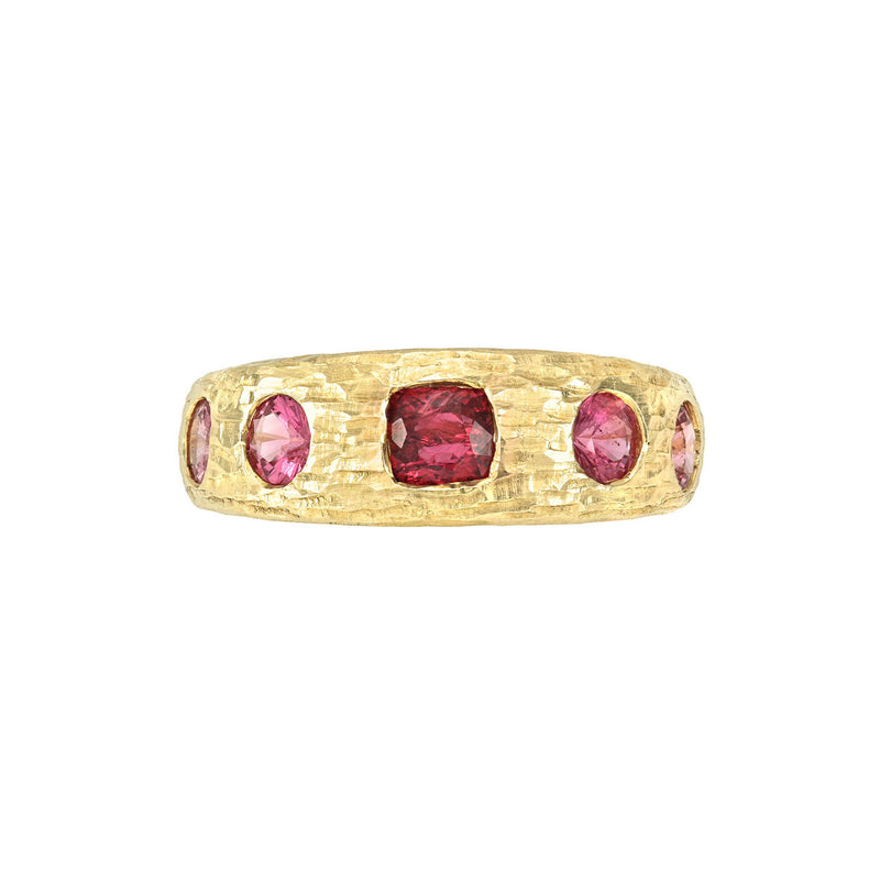 Queen Rose Spinel Band Yellow Gold 3 by Logan Hollowell Jewelry