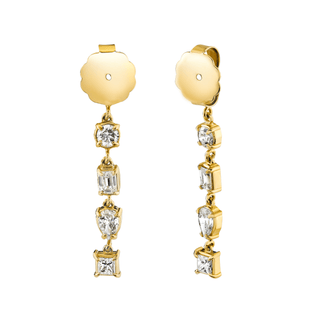 Diana 4-Diamond Drop Earring Backing Yellow Gold Pair Lab-Created by Logan Hollowell Jewelry