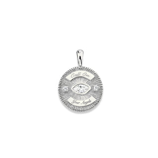 Call On Your Angels Diamond Angel Eye Coin Necklace White Gold Pendant Only Natural by Logan Hollowell Jewelry