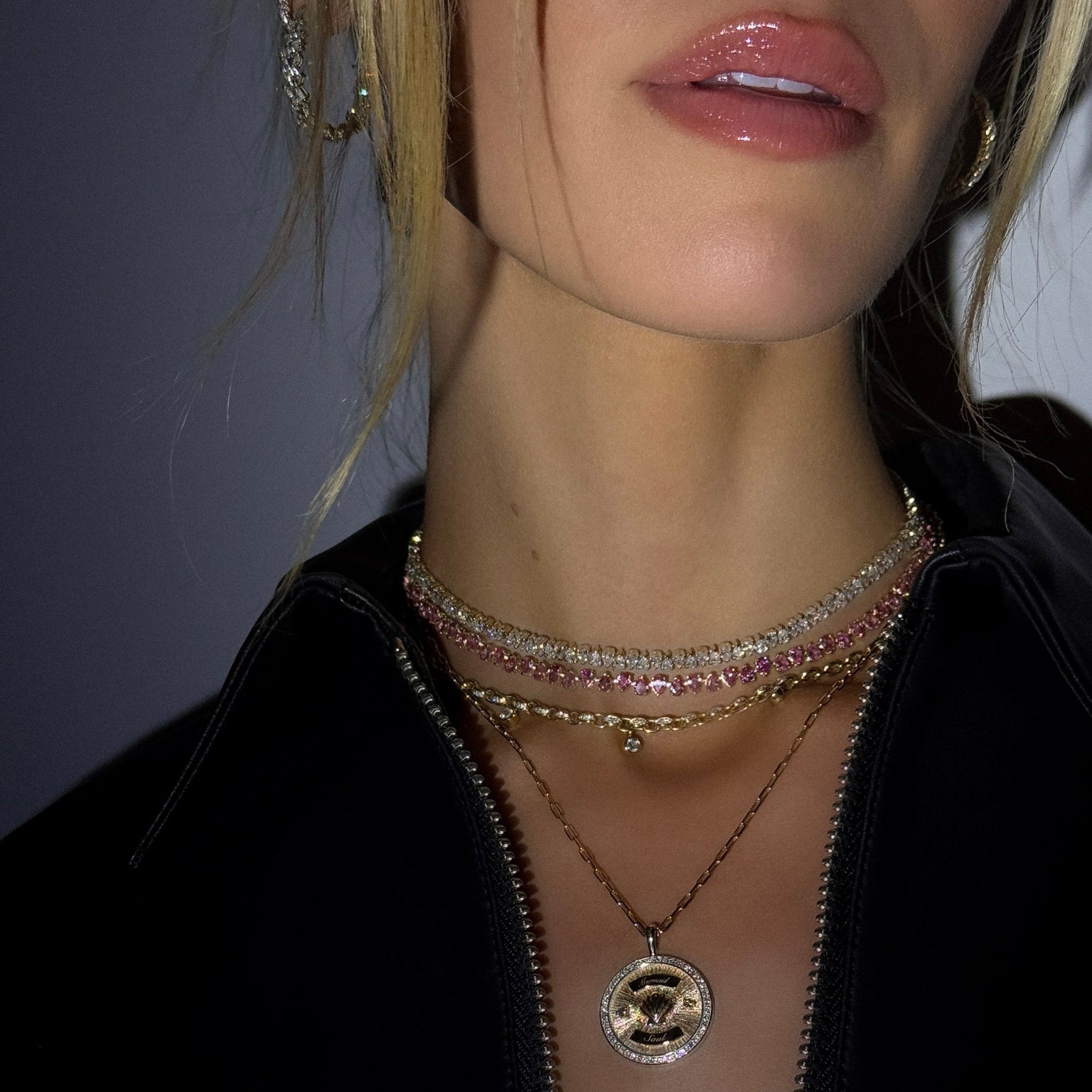 Mermaid Coin with Diamond Frame Necklace | Ready to Ship by Logan Hollowell Jewelry