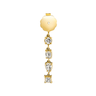 Diana 4-Diamond Drop Earring Backing Yellow Gold Single Lab-Created by Logan Hollowell Jewelry