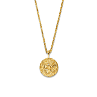 Mini Lady Isis Coin Pendant Necklace | Ready to Ship Yellow Gold 18"  by Logan Hollowell Jewelry