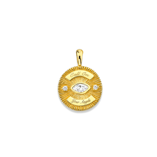 Call On Your Angels Diamond Angel Eye Coin Necklace Yellow Gold Pendant Only Natural by Logan Hollowell Jewelry