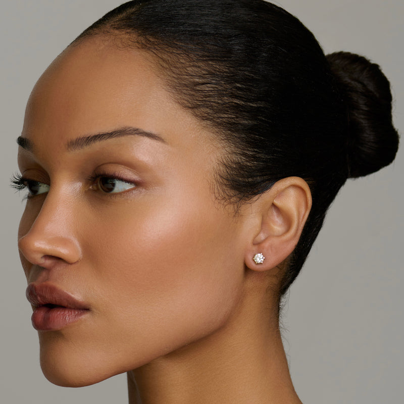 Solar Flare Diamond Stud Earrings by Logan Hollowell Jewelry