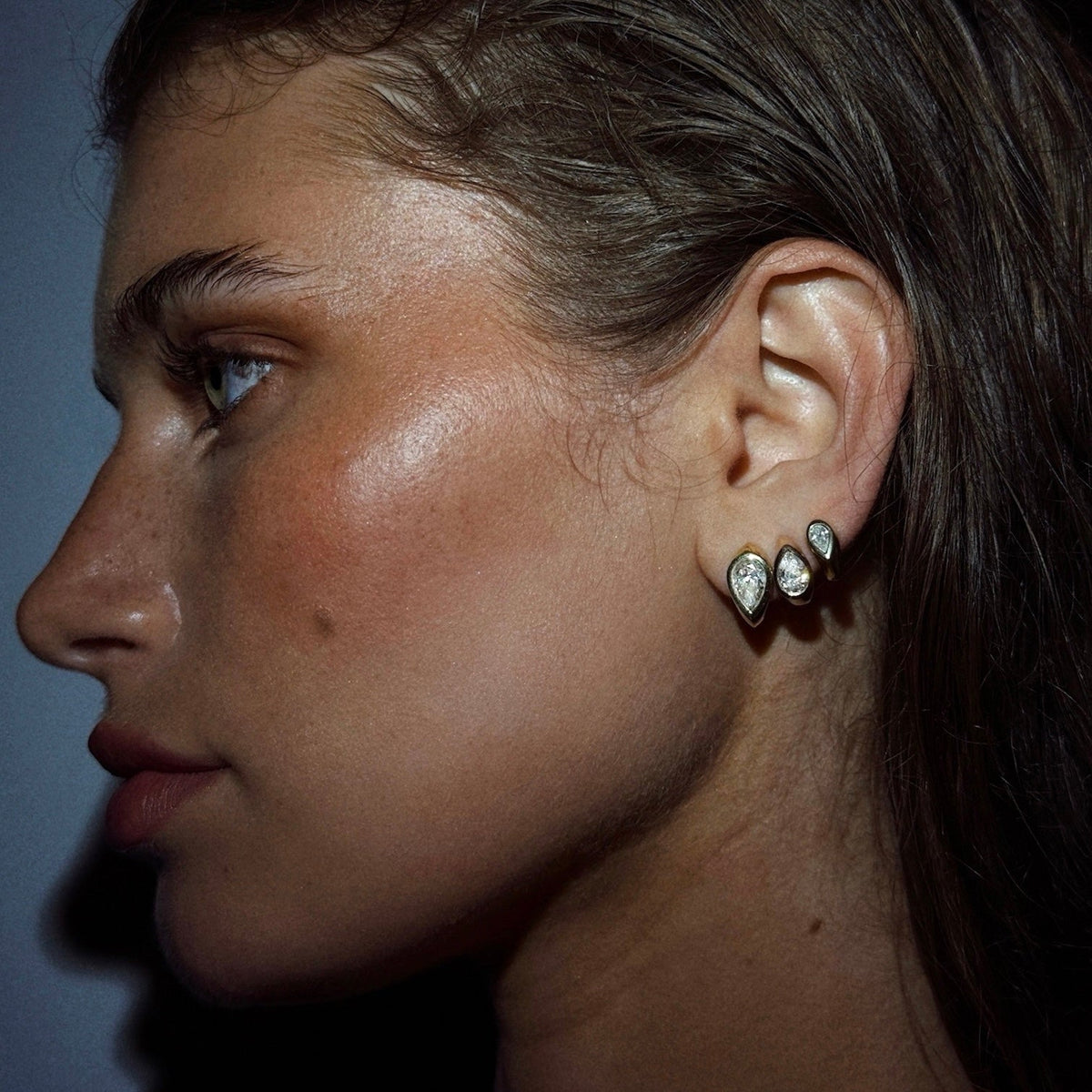 Petite Diamond Reverse Water Drop Stuggies by Logan Hollowell Jewelry