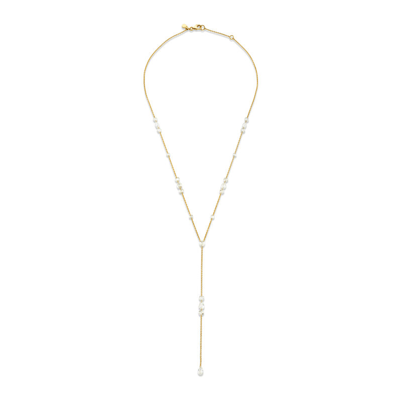 Eau de Rose Cut Lariat Yellow Gold by Logan Hollowell Jewelry