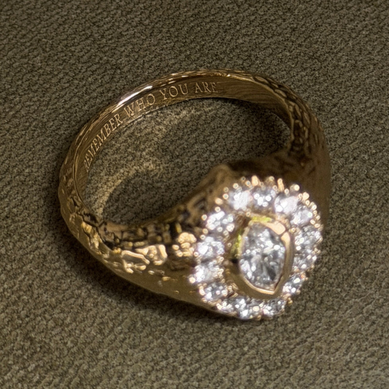 Cloud Queen Signet Diamond Ring by Logan Hollowell Jewelry