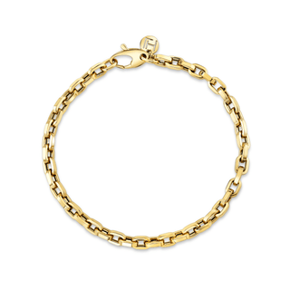 Men's Oval Link Chain Bracelet 7.5" Yellow Gold  by Logan Hollowell Jewelry
