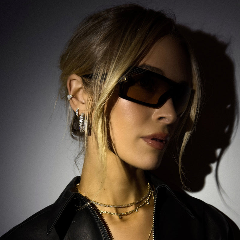 Fortuna Diamond Hoops by Logan Hollowell Jewelry