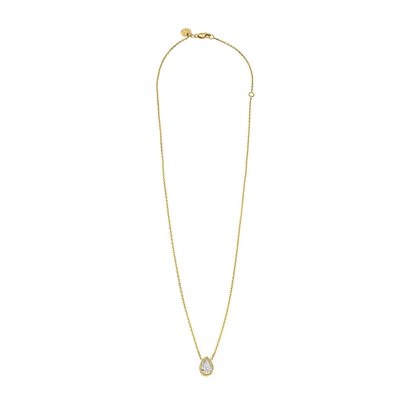 Floating Water Drop Diamond Necklace by Logan Hollowell Jewelry