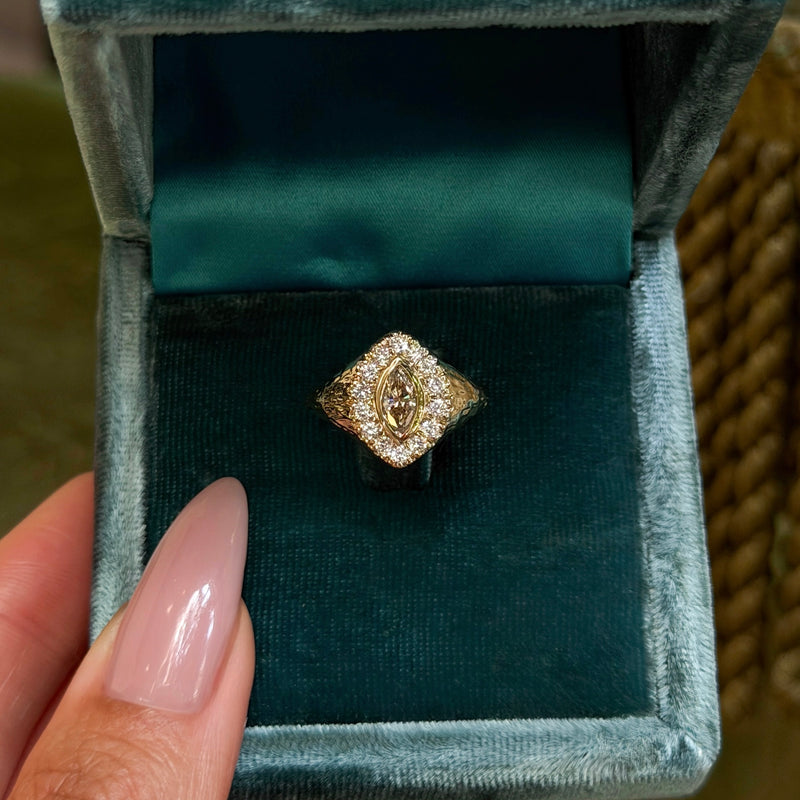 Desert Queen Signet Champagne Ring by Logan Hollowell Jewelry