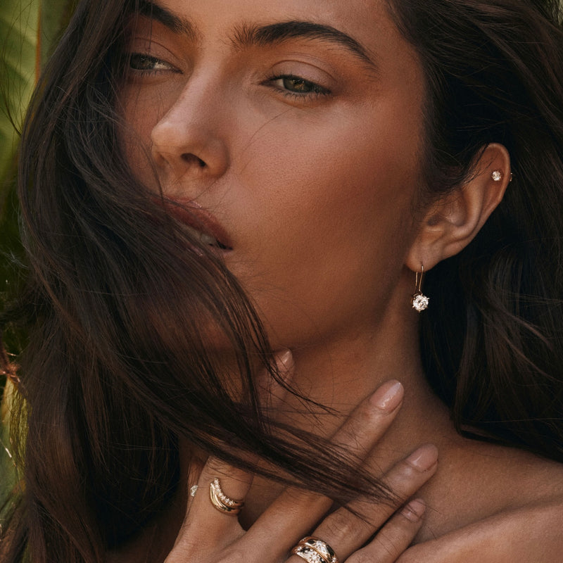 Solar Flare Diamond Stud Earrings by Logan Hollowell Jewelry