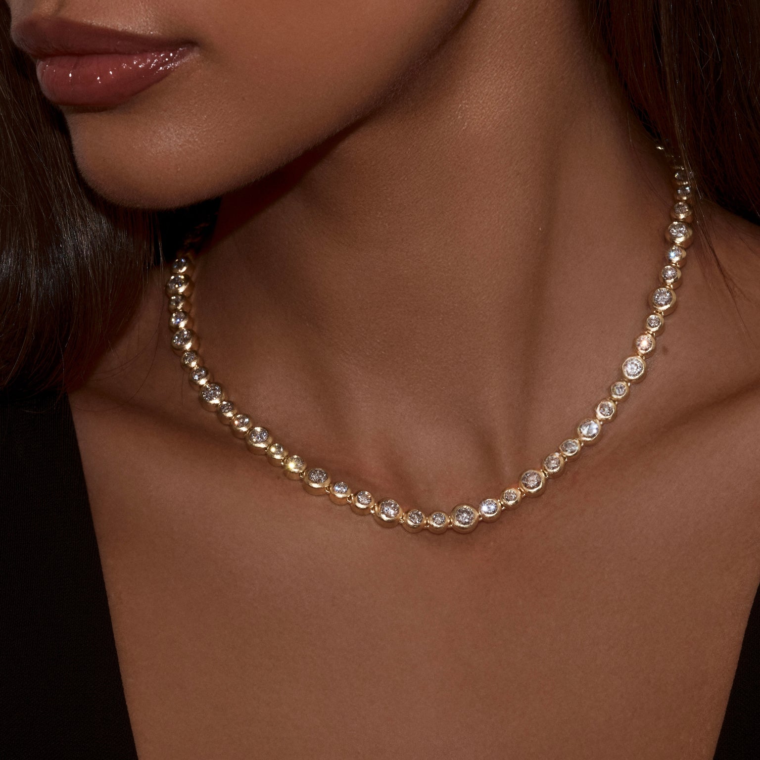 Diamond Bubble Necklace by Logan Hollowell Jewelry
