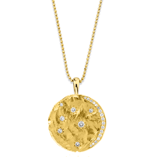 18k "Alchemist's Dream” Coin Necklace Yellow Gold 16"  by Logan Hollowell Jewelry