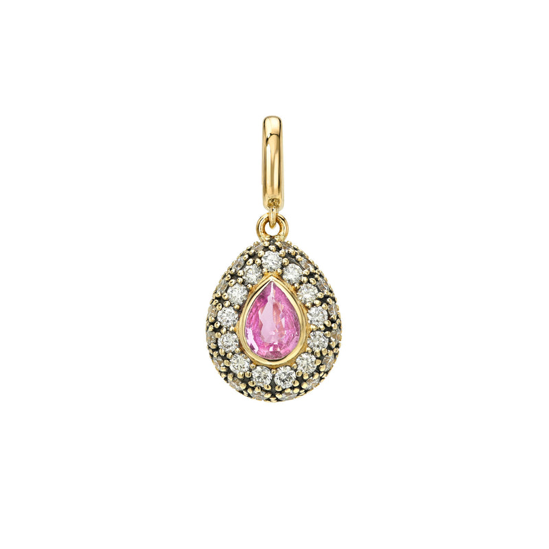 Pink Sapphire Pop Rocks Pendant Yellow Gold by Logan Hollowell Jewelry