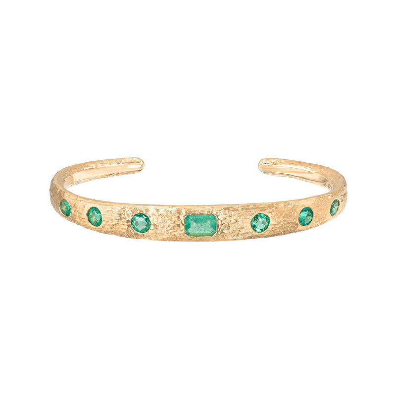 Queen Emerald Cuff Rose Gold by Logan Hollowell Jewelry
