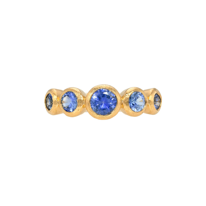 Blue Sapphire Bubble Ring Rose Gold 14K 3 by Logan Hollowell Jewelry