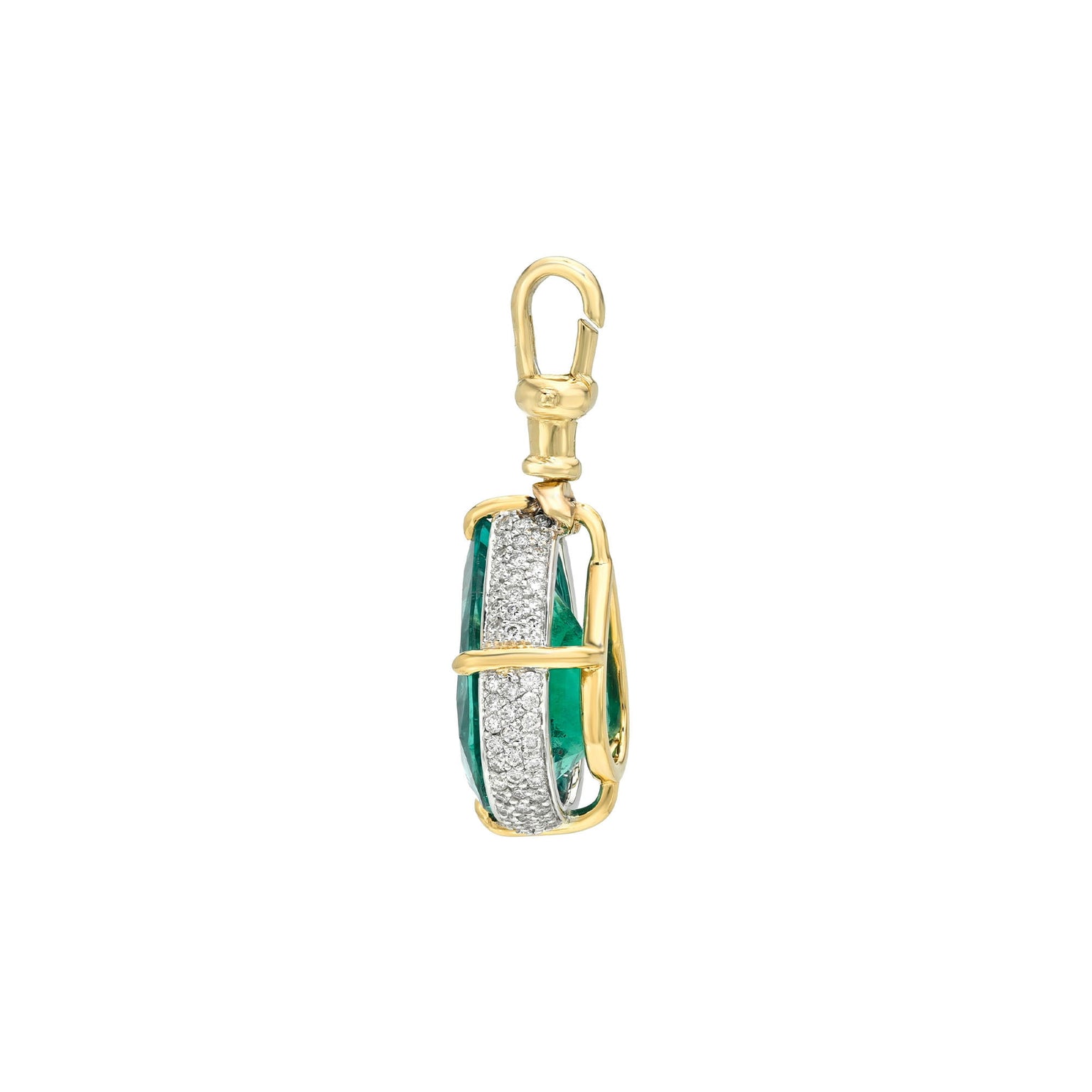 Emerald Water Drop Necklace Enhancer by Logan Hollowell Jewelry