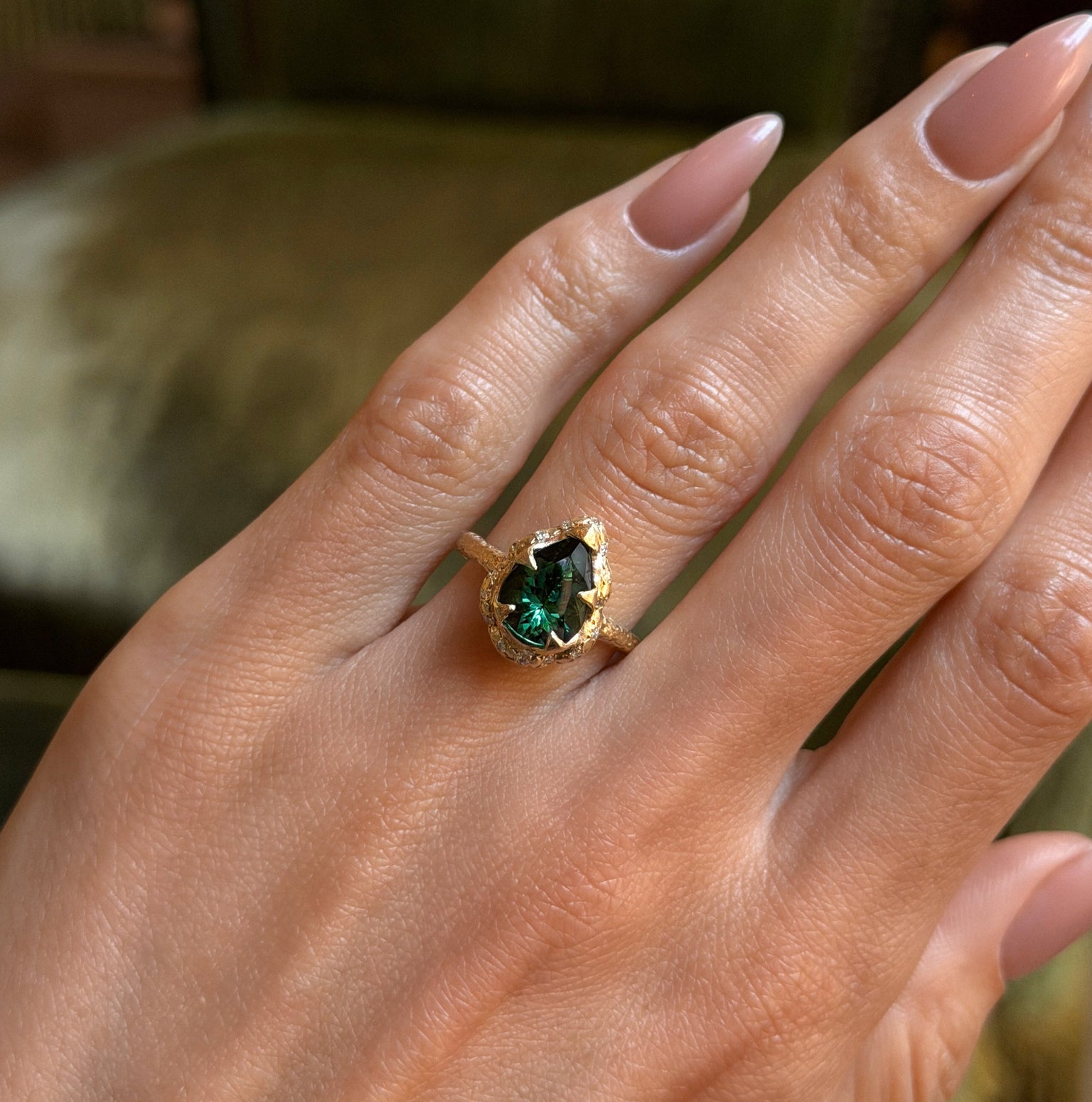 Baby Queen Lagoon Sprinkle Diamond Ring by Logan Hollowell Jewelry