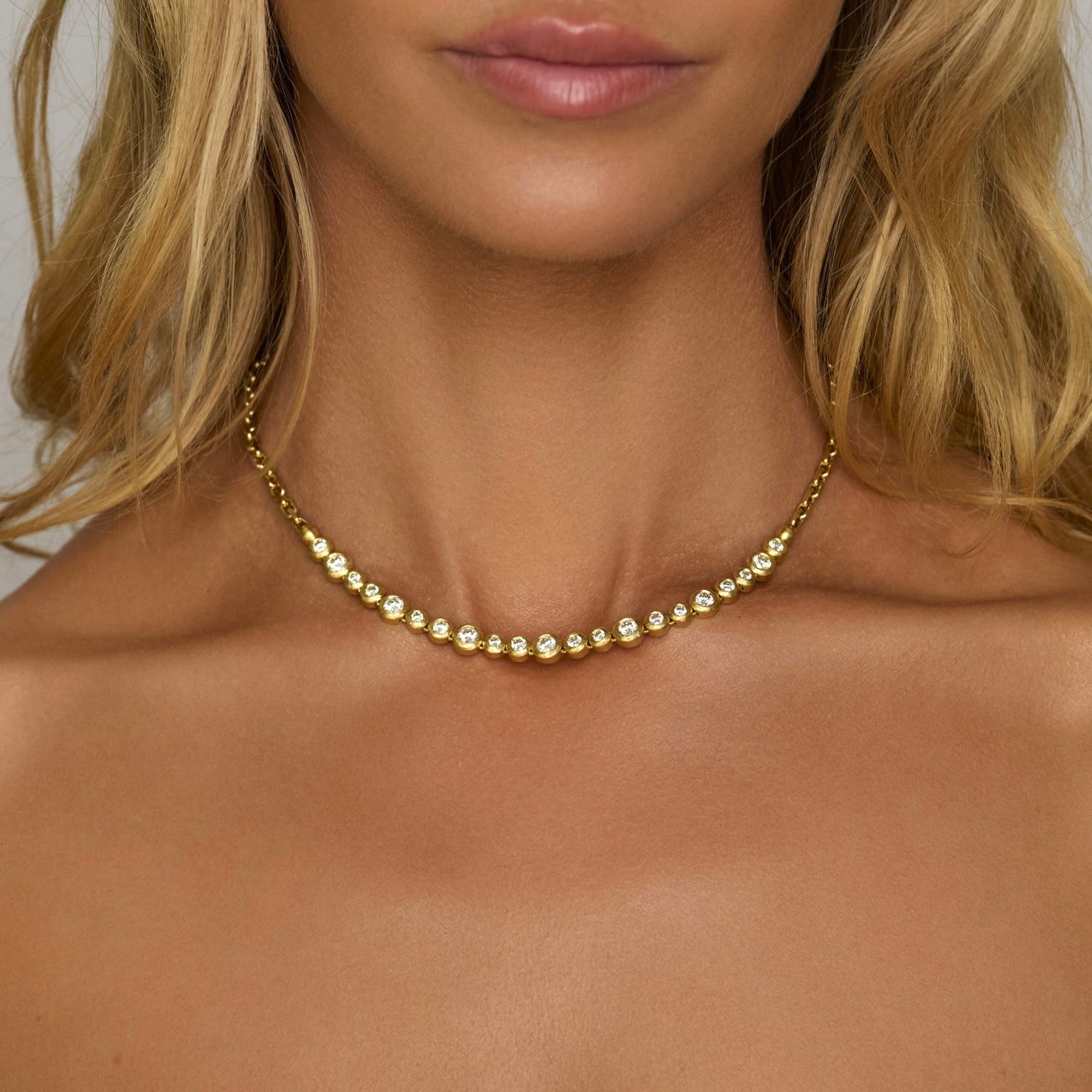 Diamond Bubble Link Necklace by Logan Hollowell Jewelry