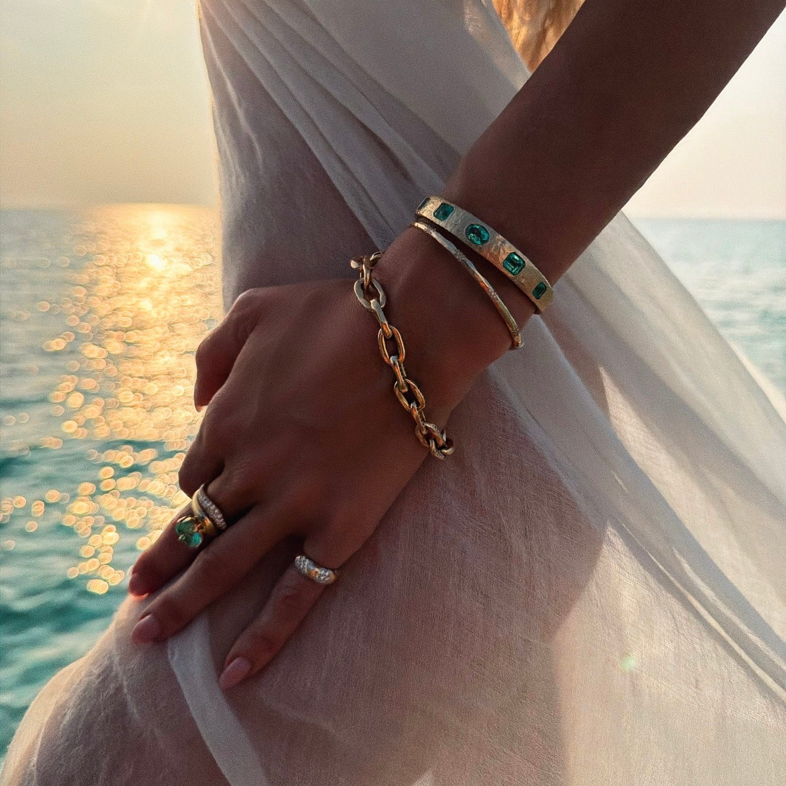 Atlantis Pavé Diamond Chain Bracelet by Logan Hollowell Jewelry