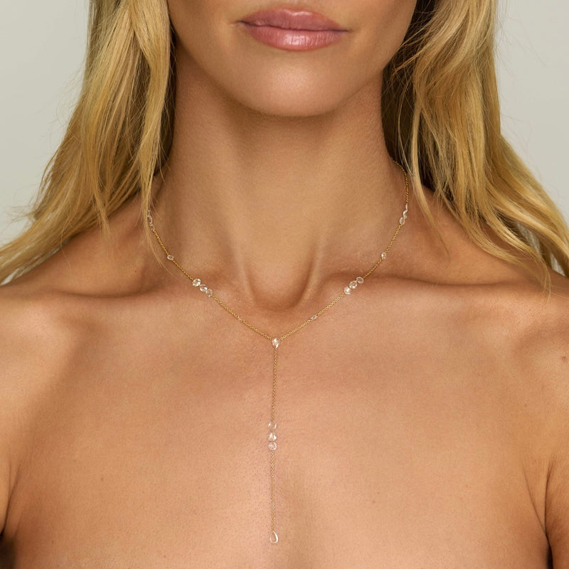 Eau de Rose Cut Lariat by Logan Hollowell Jewelry
