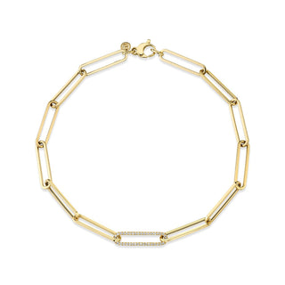 Large Pavé Diamond Alchemy Link Necklace | Ready to Ship Yellow Gold 14"  by Logan Hollowell Jewelry