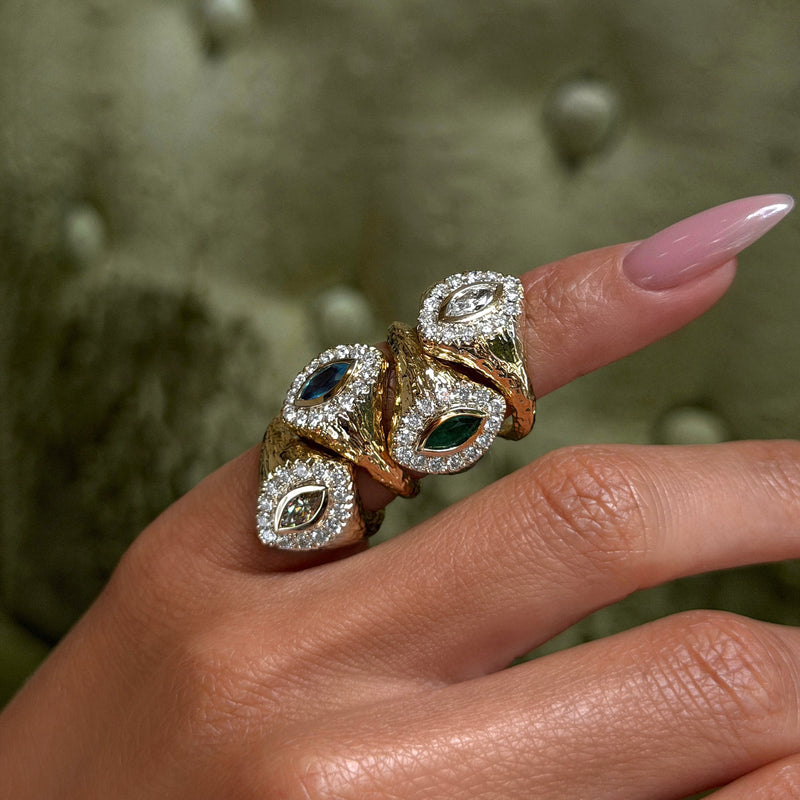 Cloud Queen Signet Diamond Ring by Logan Hollowell Jewelry