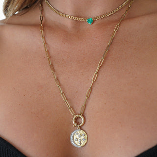 Alchemy Link Charm Necklace with 18k Divine Feminine Charm    by Logan Hollowell Jewelry