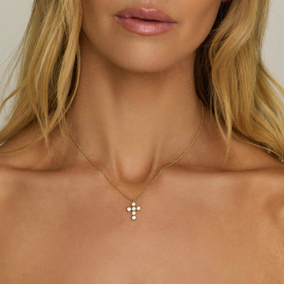 Solar Flare Diamond Cross Necklace by Logan Hollowell Jewelry