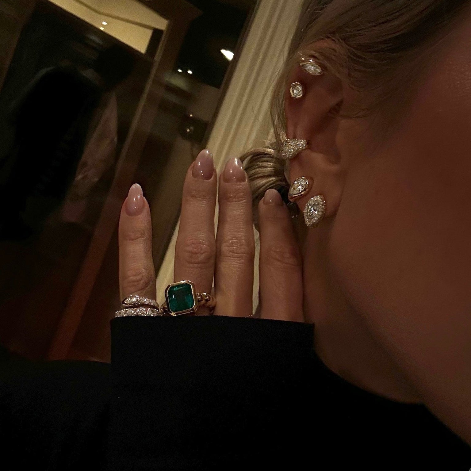 14k Pavé Marquise Diamond Ear Cuff by Logan Hollowell Jewelry