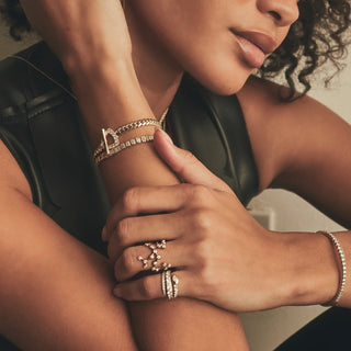 Pavé Diamond Trillion Toggle Bracelet | Ready to Ship    by Logan Hollowell Jewelry