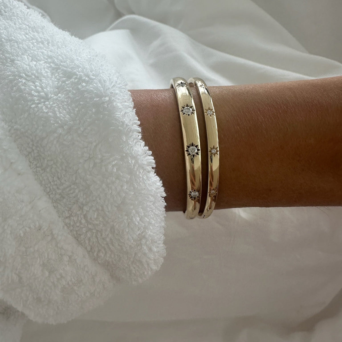 Petite Star Set Cuff by Logan Hollowell Jewelry