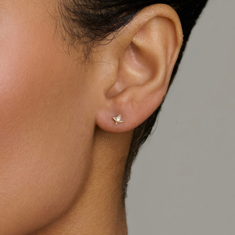 Four Point Star Studs by Logan Hollowell Jewelry