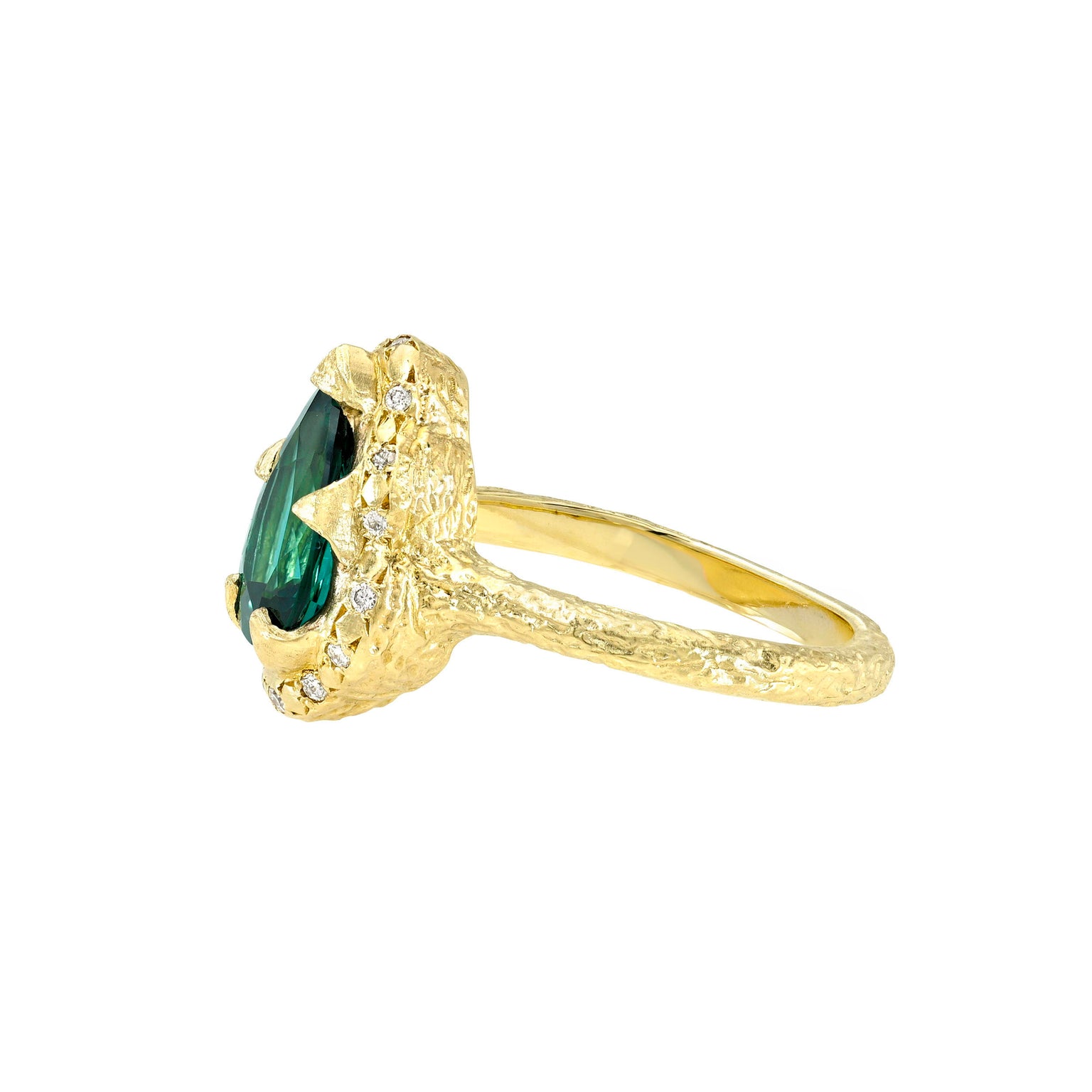 Baby Queen Lagoon Sprinkle Diamond Ring by Logan Hollowell Jewelry