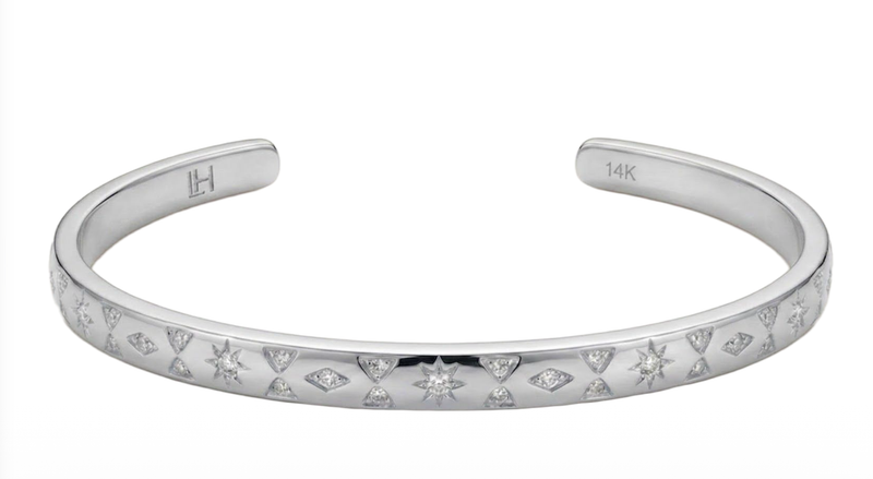Petite Star Set Pavé Diamond Cuff
