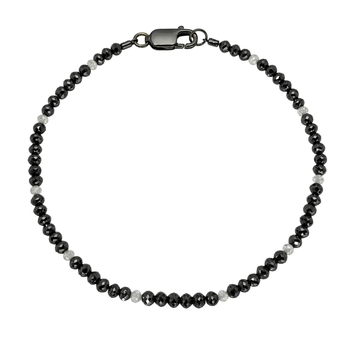Men’s Black Diamond Bead Bracelet 8.5" by Logan Hollowell Jewelry