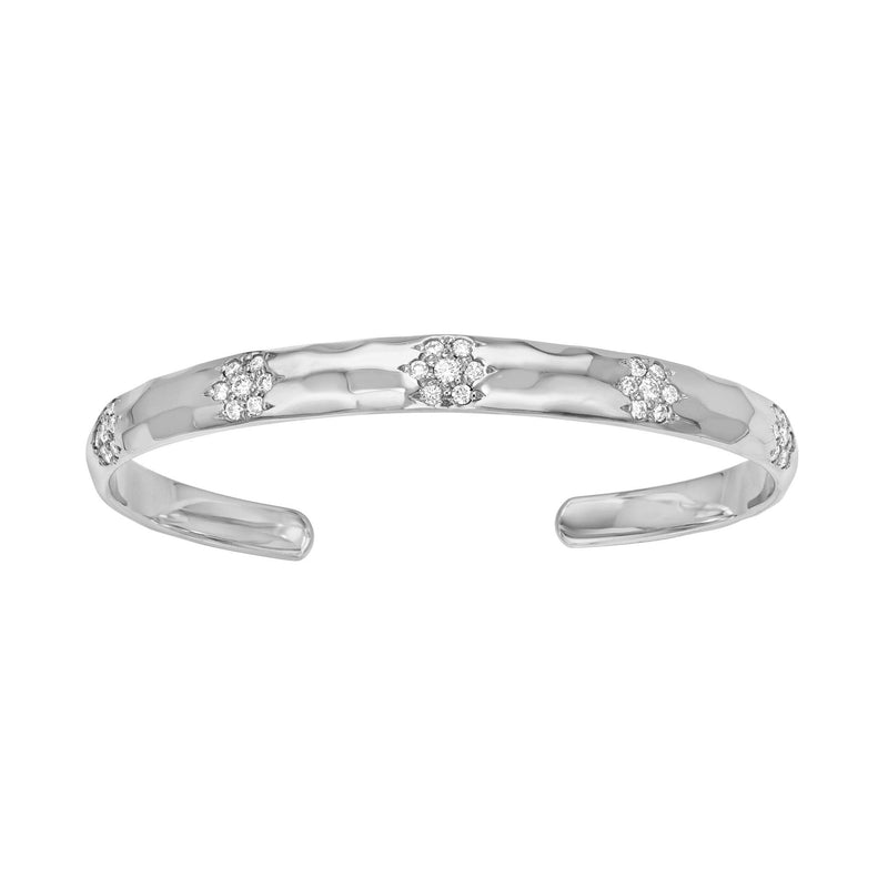 Sevenfold Cuff Bracelet White Gold 6.5" by Logan Hollowell Jewelry