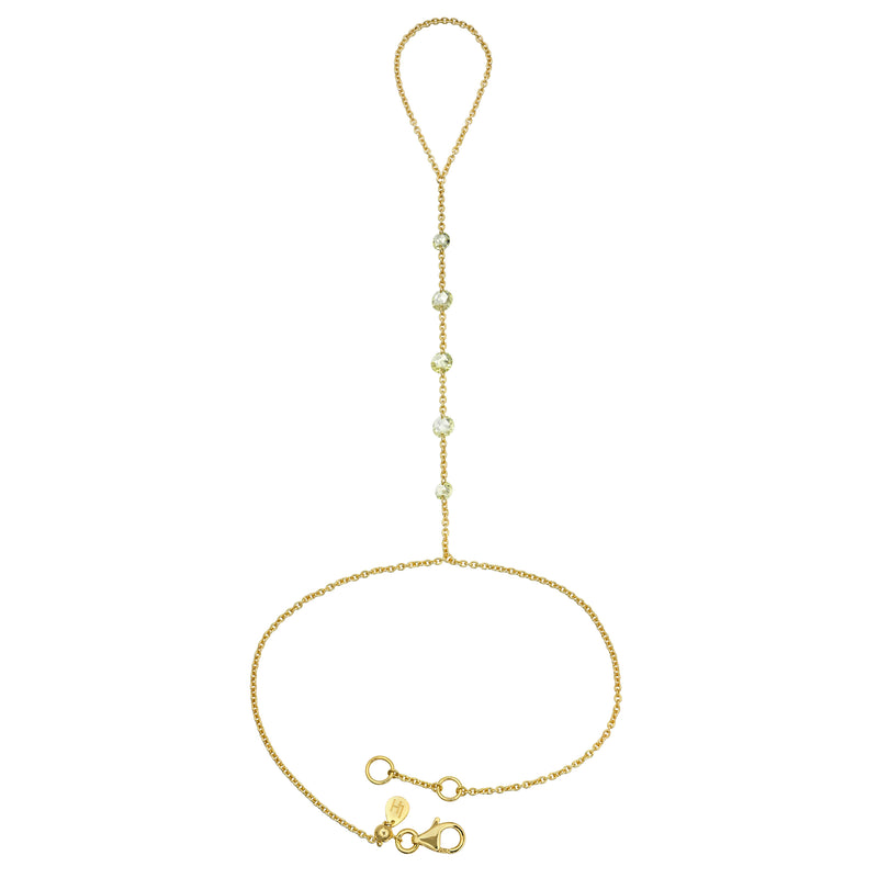 Eau de Rose Cut Yellow Diamond Hand Chain Yellow Gold by Logan Hollowell Jewelry