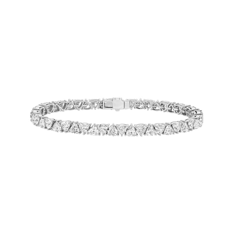 Trillion Diamond Tennis Bracelet White Gold 6.5" by Logan Hollowell Jewelry