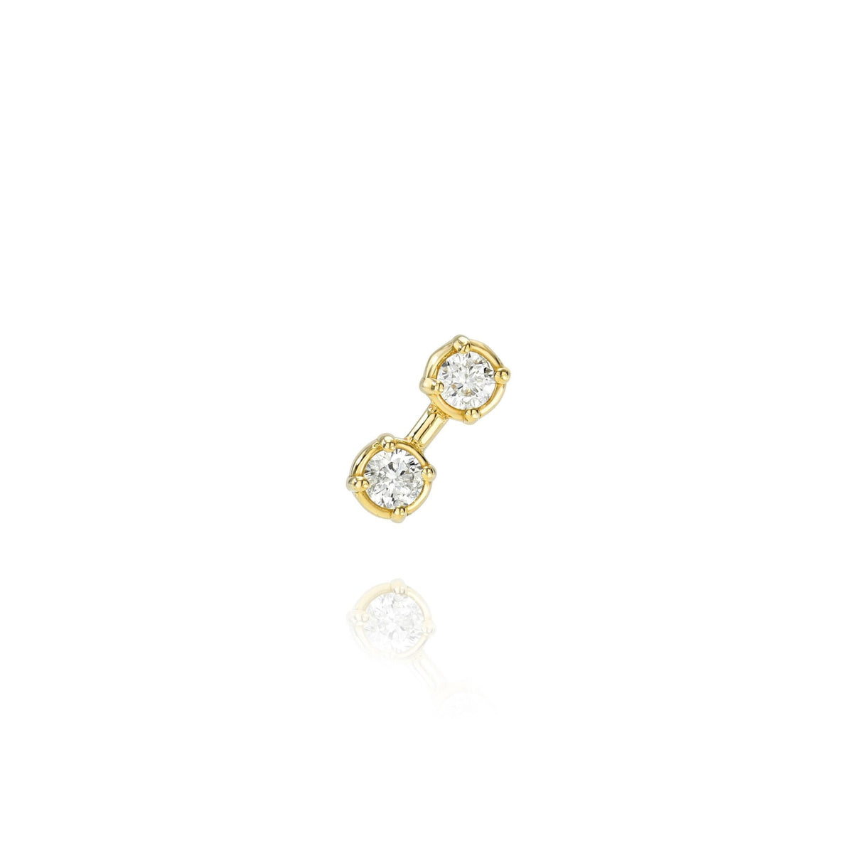 Two Diamond Stud Yellow Gold by Logan Hollowell Jewelry