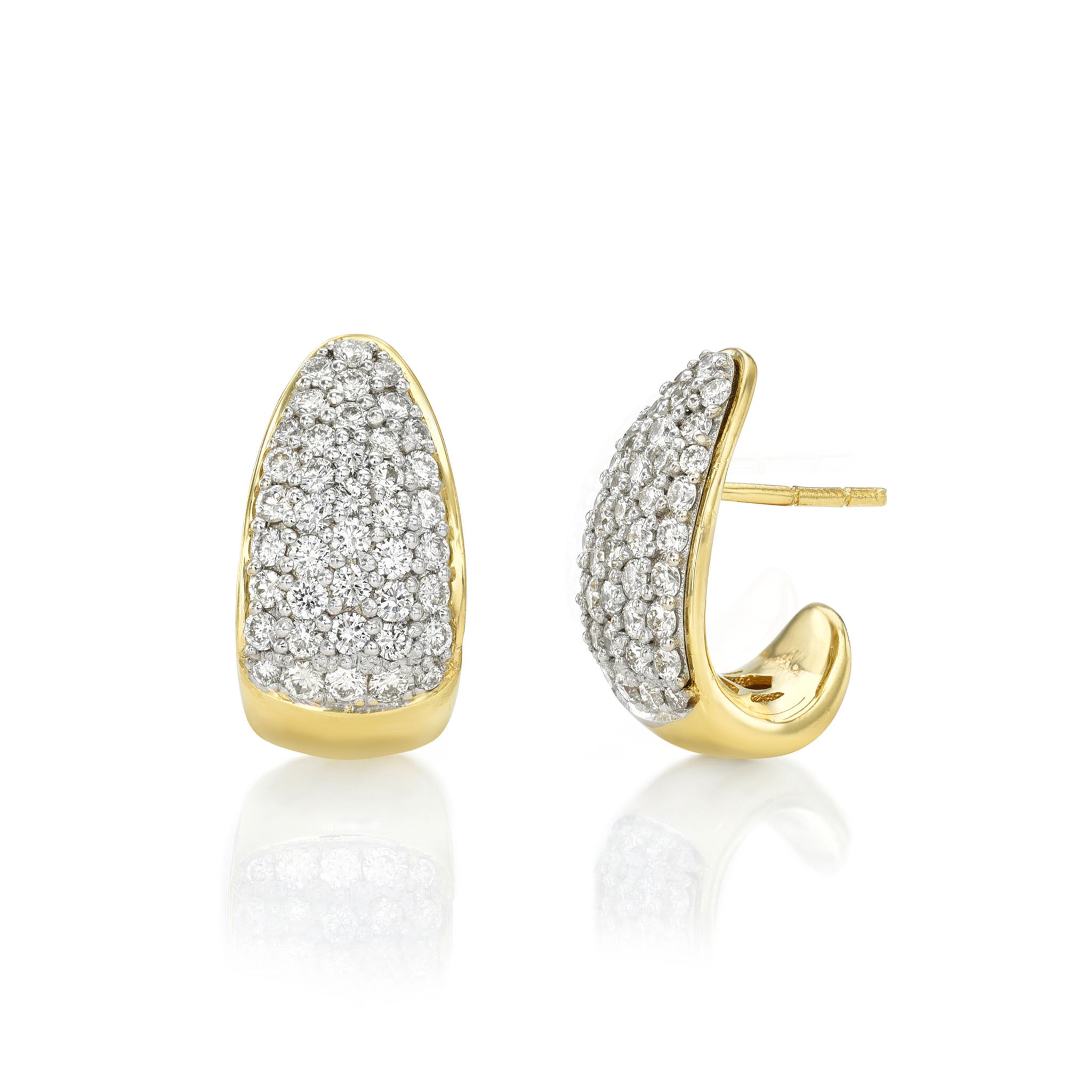 Medium Pavé Diamond Tusk Earrings | Ready to Ship Yellow Gold by Logan Hollowell Jewelry