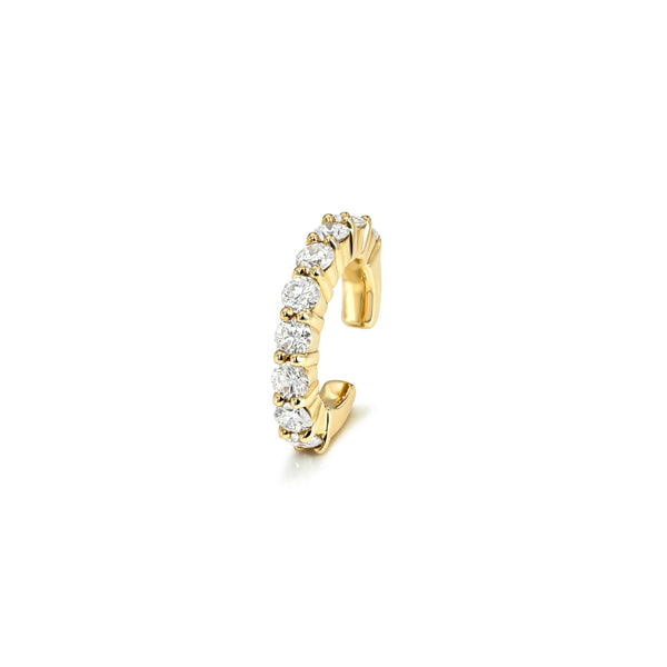 14K Pavé Diamond Ear Cuff Yellow Gold by Logan Hollowell Jewelry
