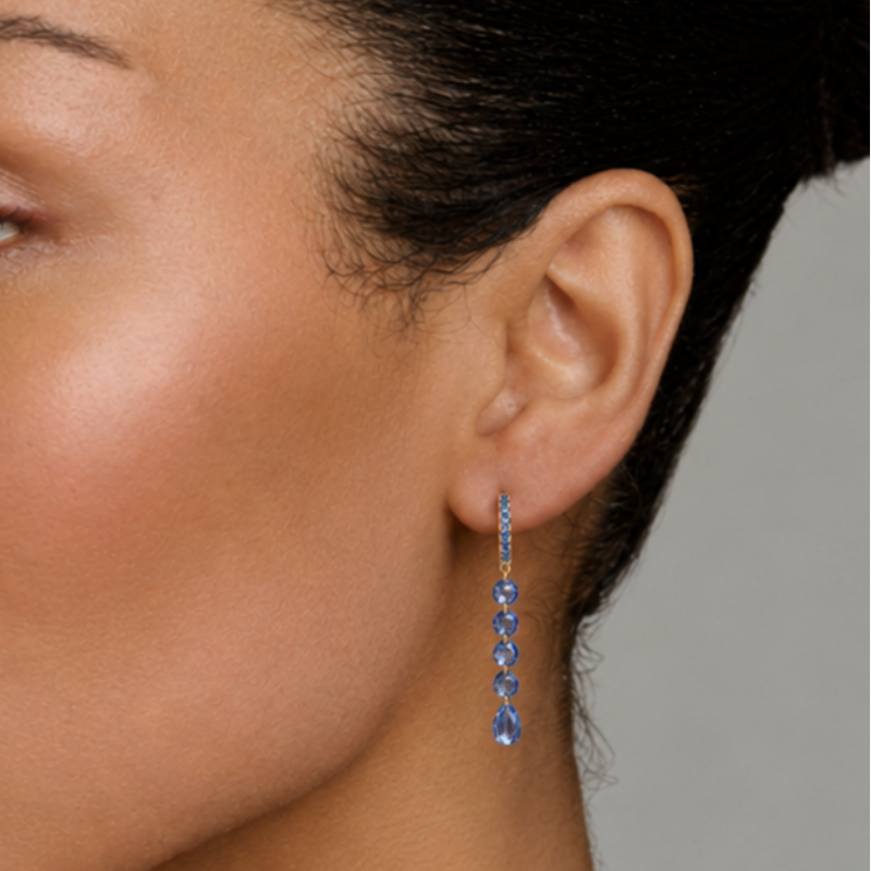 Eau de Rose Cut Drop Earrings by Logan Hollowell Jewelry