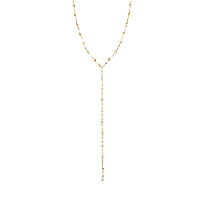 Solar Flare Mini Lariat Yellow Gold by Logan Hollowell Jewelry