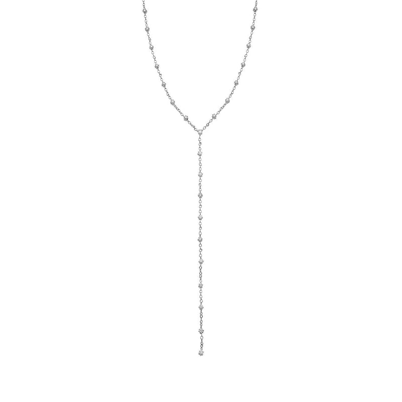 Solar Flare Mini Lariat White Gold by Logan Hollowell Jewelry