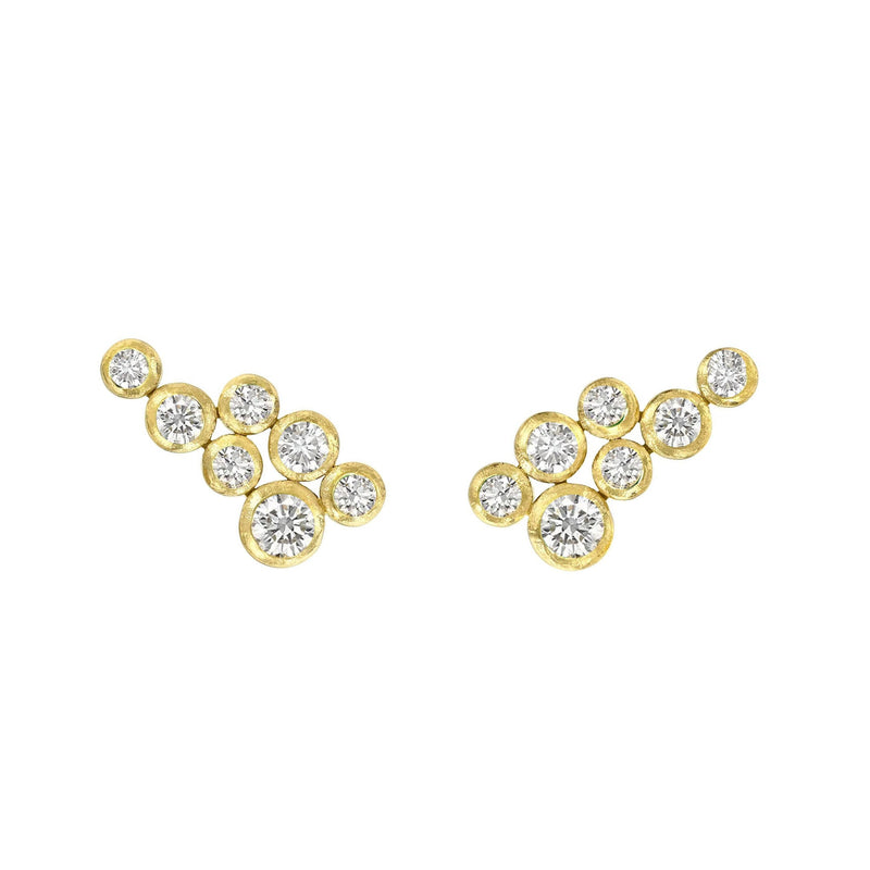 Diamond Bubble Earrings Yellow Gold by Logan Hollowell Jewelry