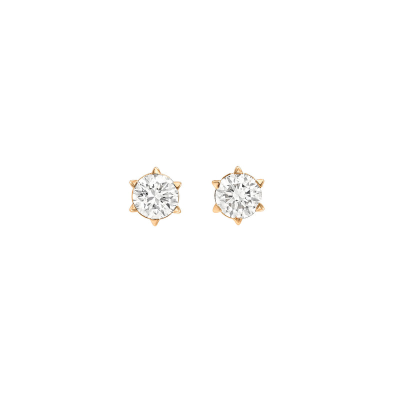 Petite Solar Flare Diamond Stud Earrings