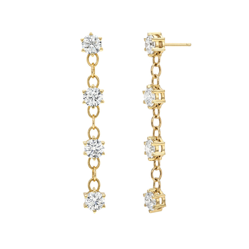 Solar Flare Linear Diamond Drop Earrings by Logan Hollowell Jewelry